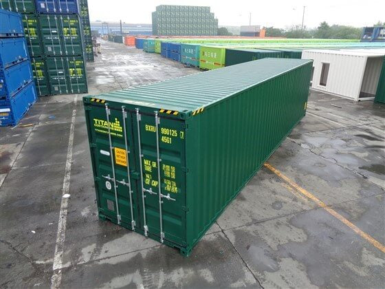 Contenedor marítimo verde de 40 pies High Cube - nuevo